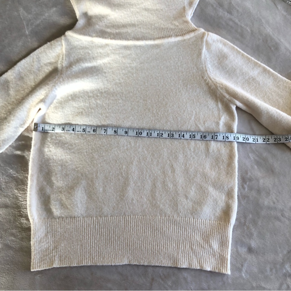 Off the Shoulder Wool Blend Cozy Sweater White Cream - Picture 4 of 5